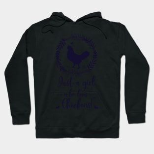 Just A Girl Who Loves Chickens Silhouette Hoodie